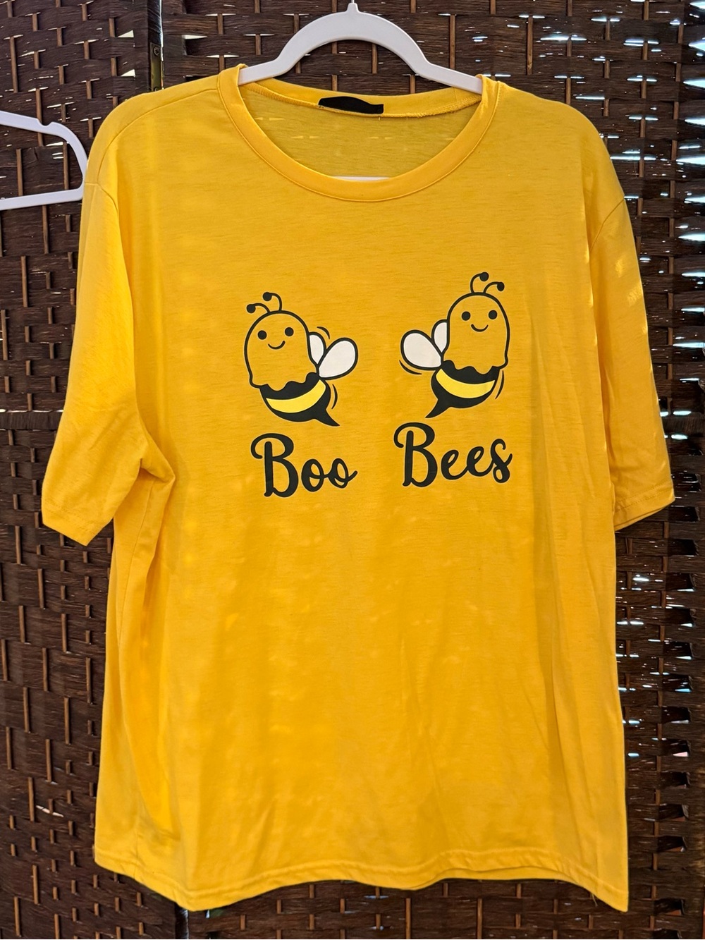 SHEIN Yellow 'Boo Bees' Graphic Short Sleeve Tee